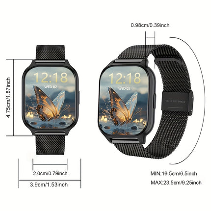Smart Watch for Men and Women, Text Message Notifications, Remote Camera and Music Control, USB Charging
