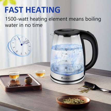 Electric Kettle Water Boiler, 1.8L Electric Tea Kettle, Wide Opening Hot Water Boiler with LED Light
