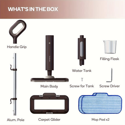 Steam Mop, Hardwood Floor Steamer, 500ml 1200W Powerful Cleaner for Carpet Laminate and Tiles,