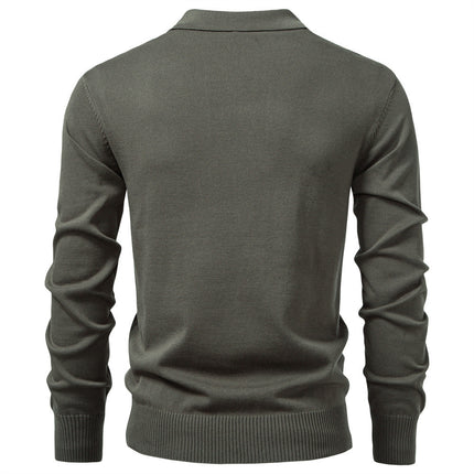 Men's Business Casual Sweater Long Sleeve Half Zipper Sweater