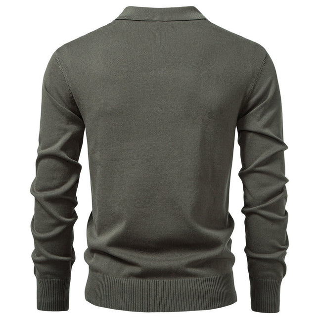 Men's Business Casual Sweater Long Sleeve Half Zipper Sweater