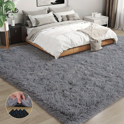 1pc Large Light Gray Mat Suitable for - Non-Slip Soft Fluffy with Rubber Backing,