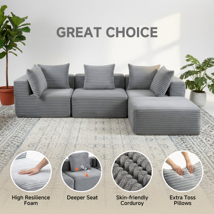 Sofa with A Freely Configurable Design And A Stylish, Versatile Colorway. Stable Floor-standing Structure