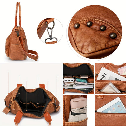 Women'S Vintage Handbag with Detachable Strap