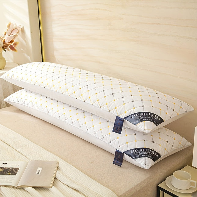 1pc Premium Soft Extra-Long Pillow Insert, White Embroidered Body Pillow, Bedroom Bedding Comfort Sleep Body