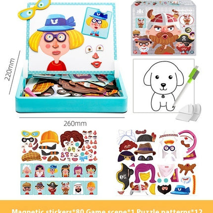 Magnetic Puzzle Children's Puzzle Magnetic Stickers Toys Wooden