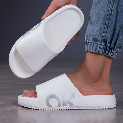 2 pcs Unisex Solid Color Open Toe Breathable Slippers, Comfortable Casual Durable Slippers