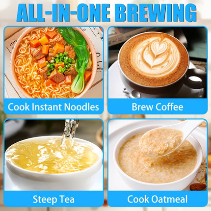 110V High Borosilicate Electric Kettle 33.85-101.44oz Capacity, 1000W Power, Easy Cleaning,