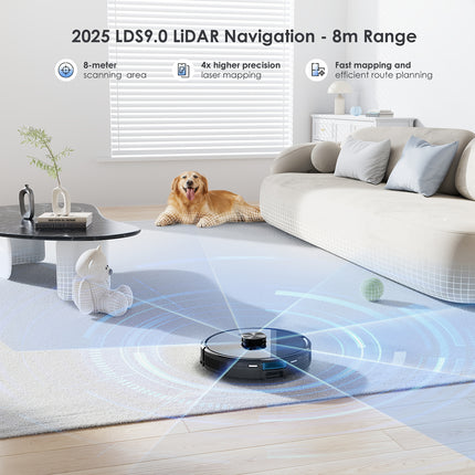 Lubluelu SL60MAX Robot Vacuum with Self-Emptying Feature, 4500Pa Suction Power