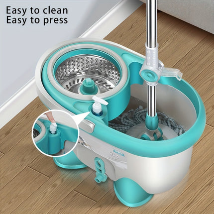 Mop wet and dry dual-use stainless steel double drive rotating mop bucket,