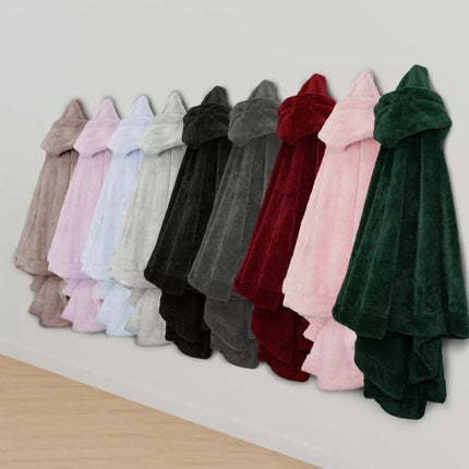 Hooded Cloak Thickened Solid Color Bathrobe