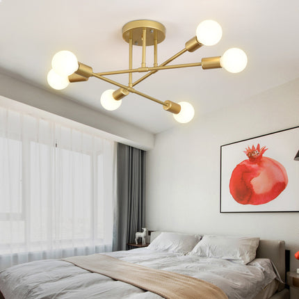 Bedroom Living Room Dining Room 6 Head Ceiling Lights Industrial Wind Iron Art