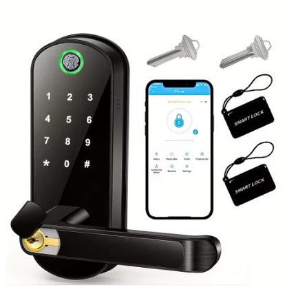 Fingerprint Lock Indoor Wooden Door Punch Free Single Tongue Combination Lock