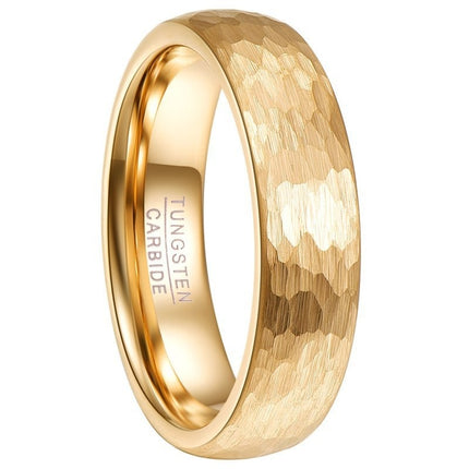 6mm-wide Rose Gold Faceted Ring