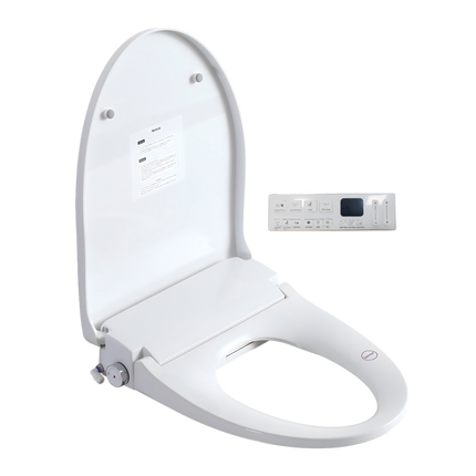 Smart Bidet Toilet Seat with Side Knob Adjustable Heated Seat with Water Temperature and Pressure Adjustment Portable Bidet with Automatic Nozzle Cleaning,Night Light,Only Seat