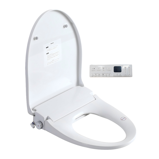 Smart Bidet Toilet Seat with Side Knob Adjustable Heated Seat with Water Temperature and Pressure Adjustment Portable Bidet with Automatic Nozzle Cleaning,Night Light,Only Seat