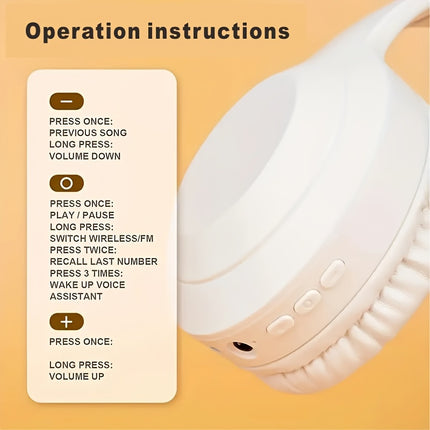 Wireless Headphones With Headband Support Card And Wired Connection