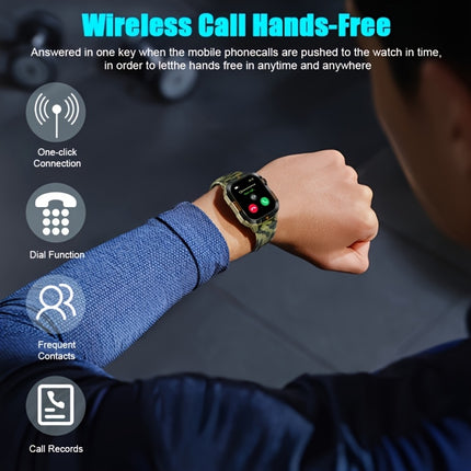 Outdoor Smartwatch, 2.01-inch HD Display (Wireless Calls/Answer),, LED Flashlight, Altimeter,