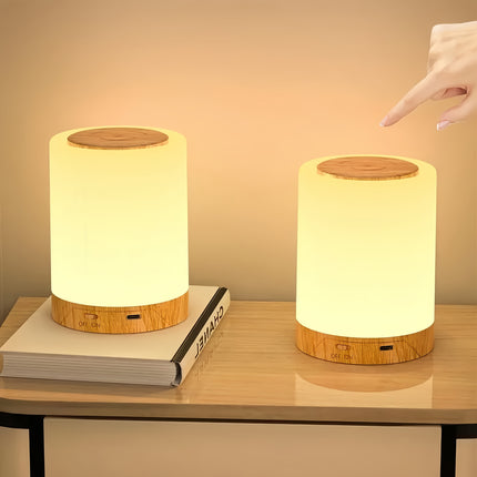 2pcs LED bedside lamp, night light with timing function, three lighting modes to choose from