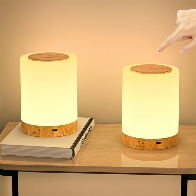 2pcs LED bedside lamp, night light with timing function, three lighting modes to choose from