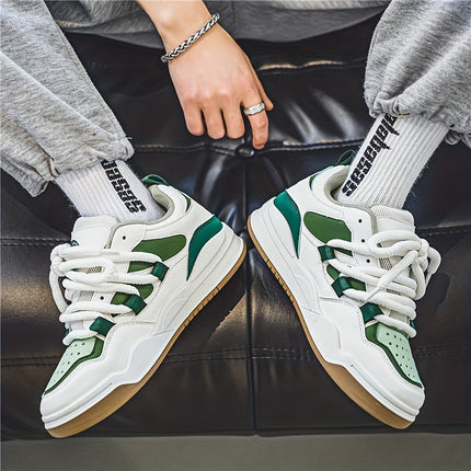 Men's Trendy Chunky Skate Shoes With Good Grip, Breathable Lace-up Sneakers, Men's Footwear