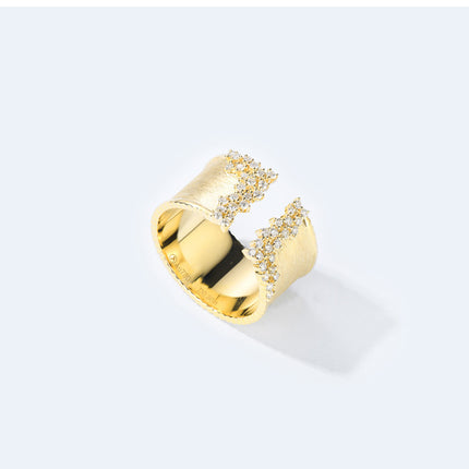 French-style High-end Micro-pave Open Ring For Women