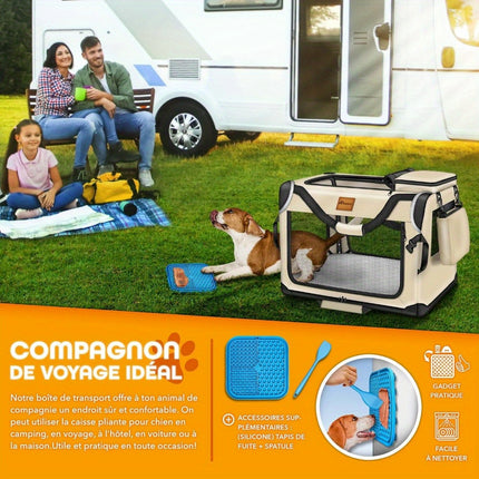XXL Foldable Pet Carrier Crate for Dogs & Cats - Durable Tear-Resistant Material