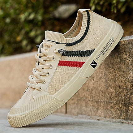 Men's Breathable Slip-On Skate Sneakers - Lightweight Casual Shoes for Outdoor, Daily Wear & Camping