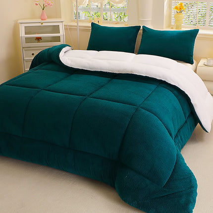1pc Thickened Soft Plush Comforter - Warm and Comfortable Double-Sided Fleece Design Thick Quilt