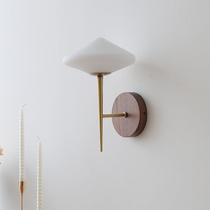 Living Room Bedroom Bedside Hallway Lamp Black Walnut Brass Wall Lamp