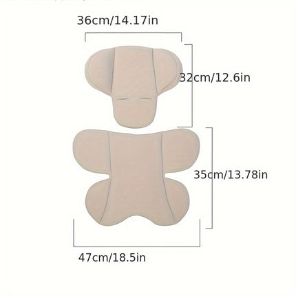 2 P Child Safety Seat Waist Cushion + Headrest Pad, Washable Cover for Stroller