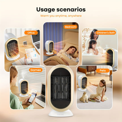 Electric Heater With Thermostat, 1200W PTC Fast Heating