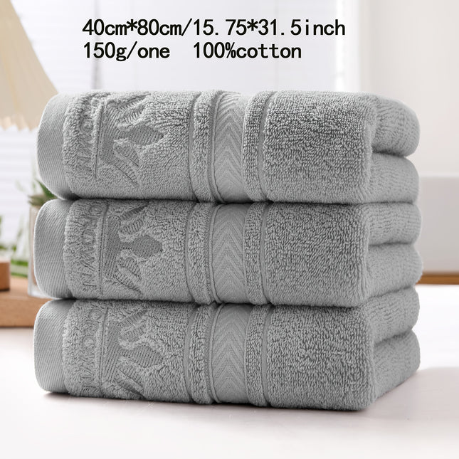 3pcs Crown Embroidered Large Size Bathrooms Hand Towel Set (15.7 * 31.5in/40 * 80cm)