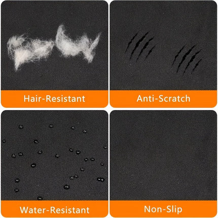 1pc Universal Fit Dog Car Trunk Liner Protector, Non-Slip Waterproof Pet Cargo Cover, Scratch-Resistant Washable Luggage Mat for Small Trucks SUVs, Black Fabric Material