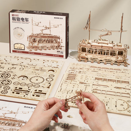 Diy Handmade Gift Tram Assembly Toy For Children Model