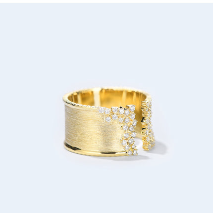 French-style High-end Micro-pave Open Ring For Women