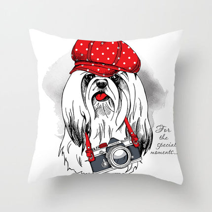 Cartoon Animal Series Peach Skin Fabric Sofa Pillowcase Cushion Cover