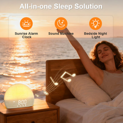 Simulated Sunrise Wake-Up Light Alarm Clock