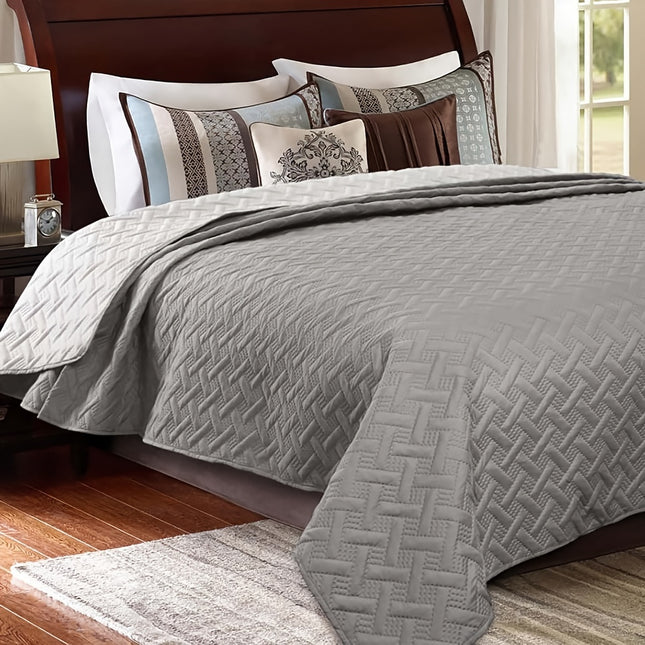Geometric Ultrasonic Stitched Woven Polyester Comforter for RV Bedroom or Living Room