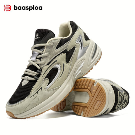 Men'S Stylish Retro Thick Shoes, Comfortable Non-Slip Lace-Up Soft Sole Activities for Men