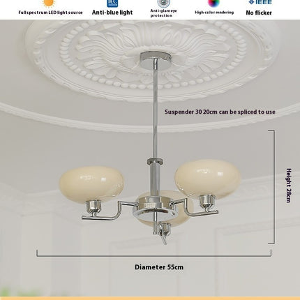 Living Room Chandelier Retro Cream Bedroom Dining Room Lamps