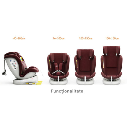 TWT Plus iSize Buf Boof Red Car Seat with ISOFIX, 360° Rotatable, Top Tether Position, 0-36 kg,