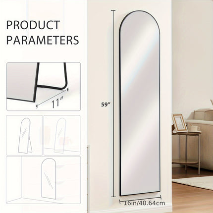 Aluminum Alloy Thin Frame Full-Length Mirror Body Mirror for Floor or Wall Hanging