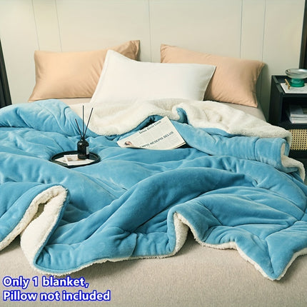 Luxury Soft Milk Velvet Lamb Fleece Double-Layer Comforter, Machine Washable