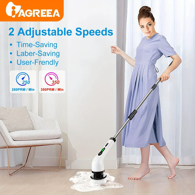 Electric Spin Scrubber, Household Wireless Cleaning Brush, Two-Speed Cleaning Speed