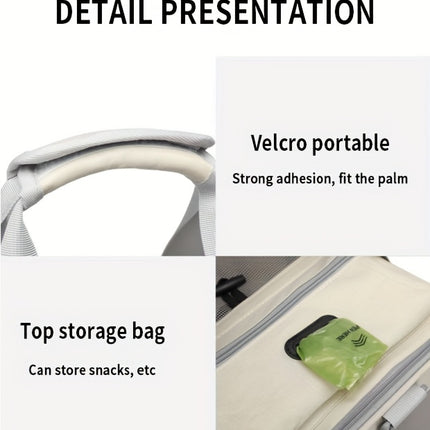 Large Roll-Up Cat Carrier for Outdoor Use, Portable, Breathable, Windproof