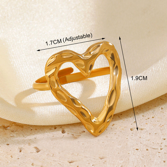 Retro Love Adjustable Stainless Steel Ring
