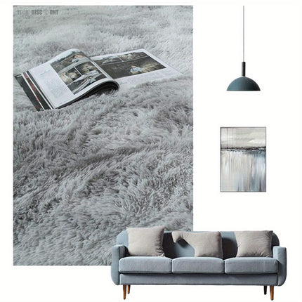 Plush Coffee Table Hallway Rug, Thickening Plush Living Room Rug, European-Style Winter Pink Wool Carpet