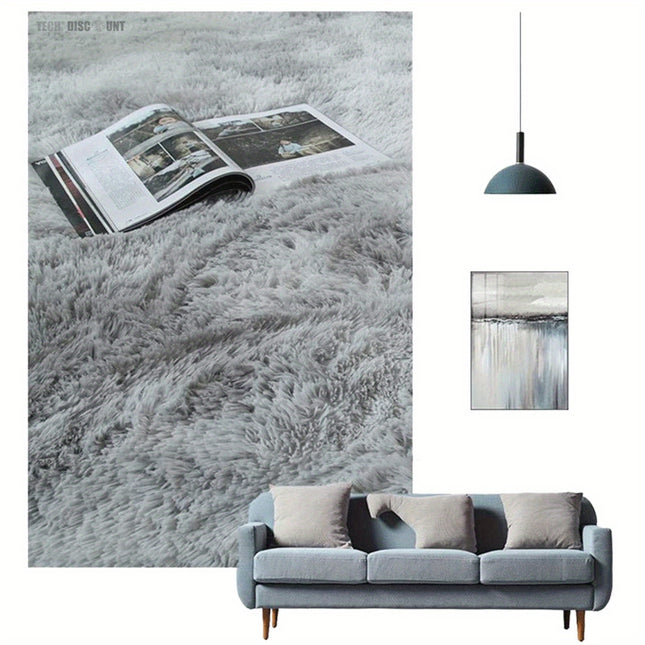 Plush Coffee Table Hallway Rug, Thickening Plush Living Room Rug, European-Style Winter Pink Wool Carpet