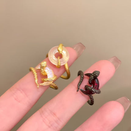 Peace Knot Spirit Snake Ring With An Open Design For The Index Finger